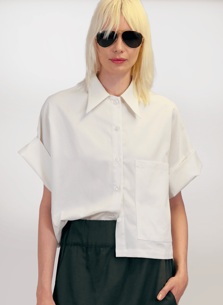 Meg Petite Chemise (White) - Victoire BoutiqueMeg by Megan KinneyShirts & Tops Ottawa Boutique Shopping Clothing