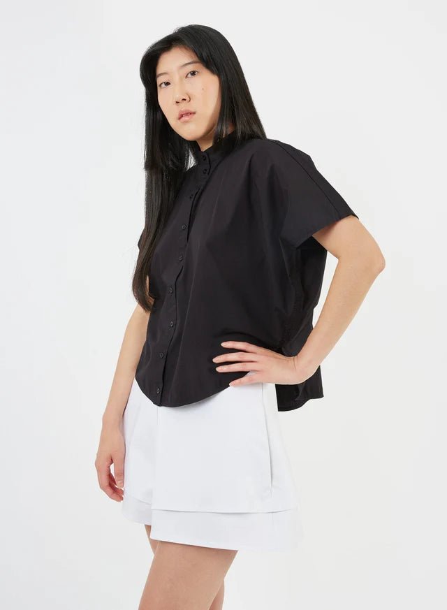 Meg Rounded Hem Shirt (Black) - Victoire BoutiqueMeg by Megan KinneyShirts & Tops Ottawa Boutique Shopping Clothing
