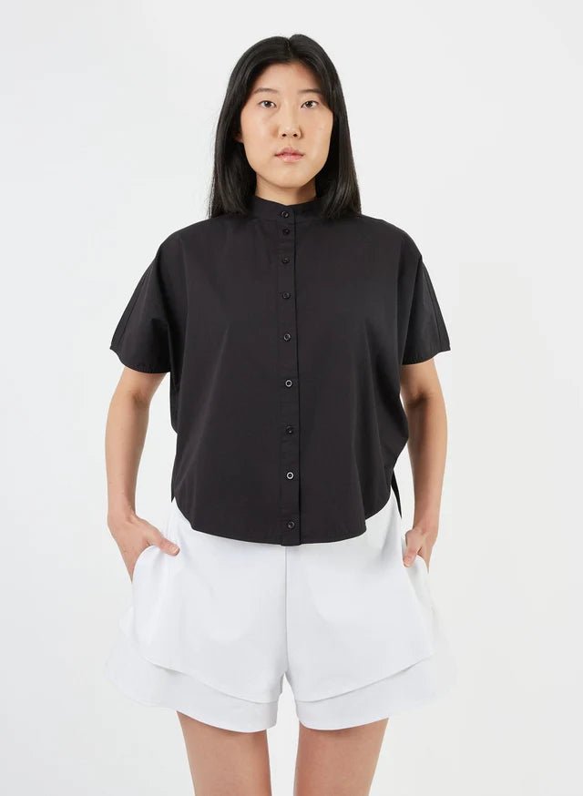 Meg Rounded Hem Shirt (Black) - Victoire BoutiqueMeg by Megan KinneyShirts & Tops Ottawa Boutique Shopping Clothing