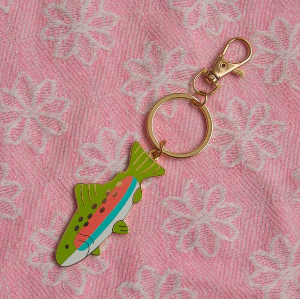 Meghan MacWhirter Enamel Keychain (Trout or Snail) - Victoire BoutiqueMeghan MacWhirterAccessories Ottawa Boutique Shopping Clothing