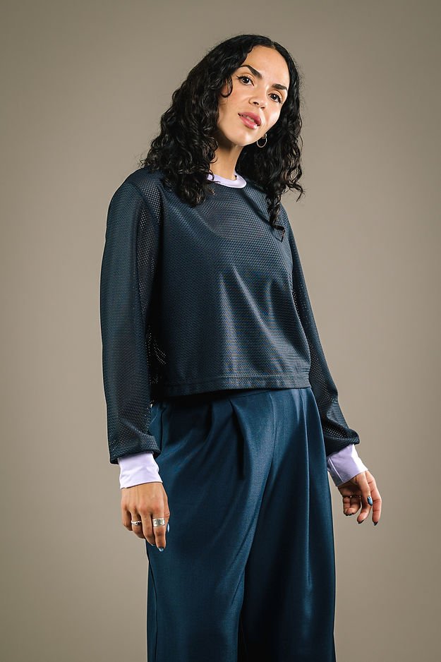 Mercedes Morin Nova Mesh Top (Navy) - Victoire BoutiqueMercedes MorinTops Ottawa Boutique Shopping Clothing