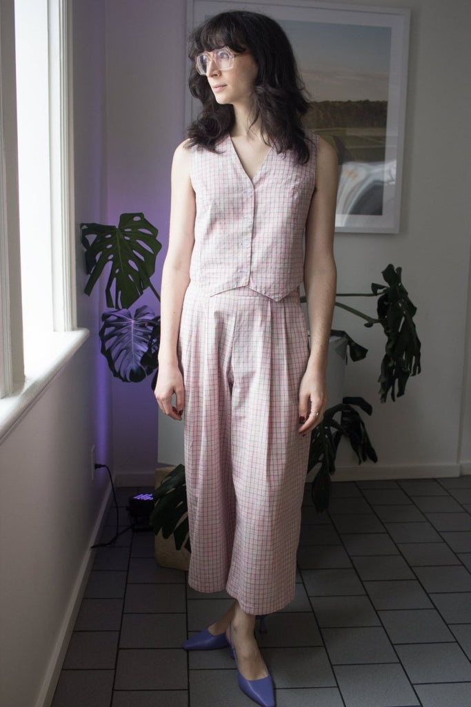 Mercedes Morin Paloma Pants (Checkered Rose) - Victoire BoutiqueMercedes MorinBottoms Ottawa Boutique Shopping Clothing