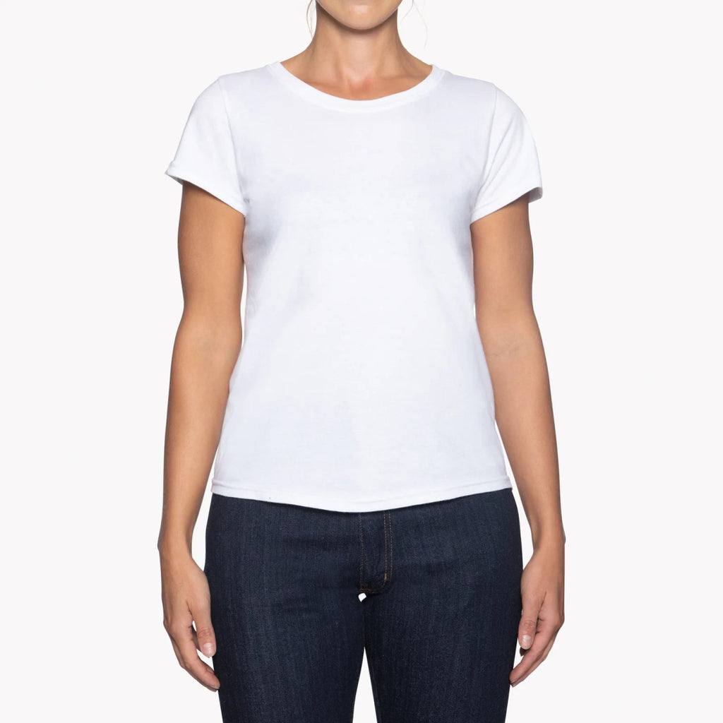 Naked & Famous Circular Knit Ballet T - Shirt (White) - Victoire BoutiqueNaked & FamousTops Ottawa Boutique Shopping Clothing