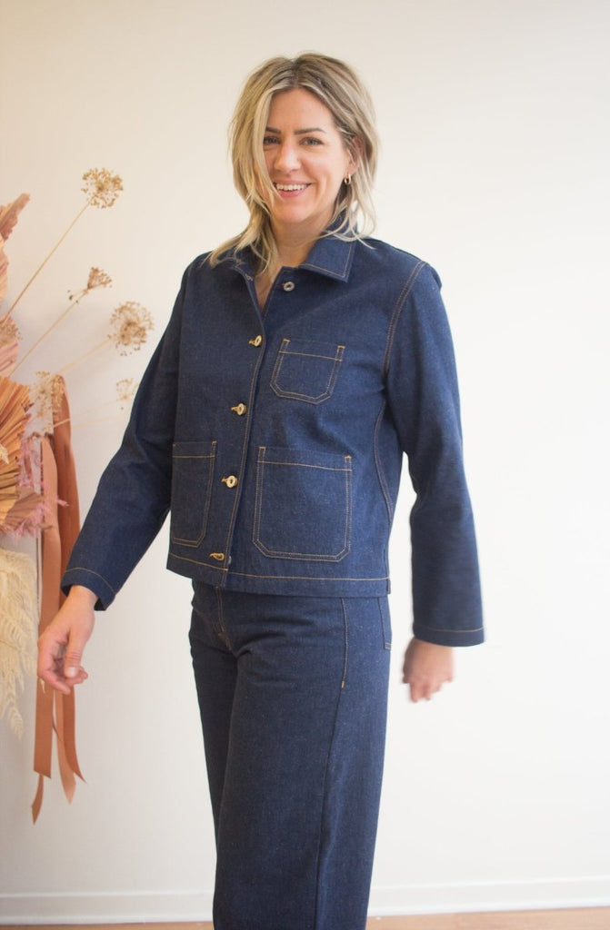 Naked & Famous Gracie Denim Top (Mid Indigo) - Victoire BoutiqueNaked & FamousShirts & Tops Ottawa Boutique Shopping Clothing