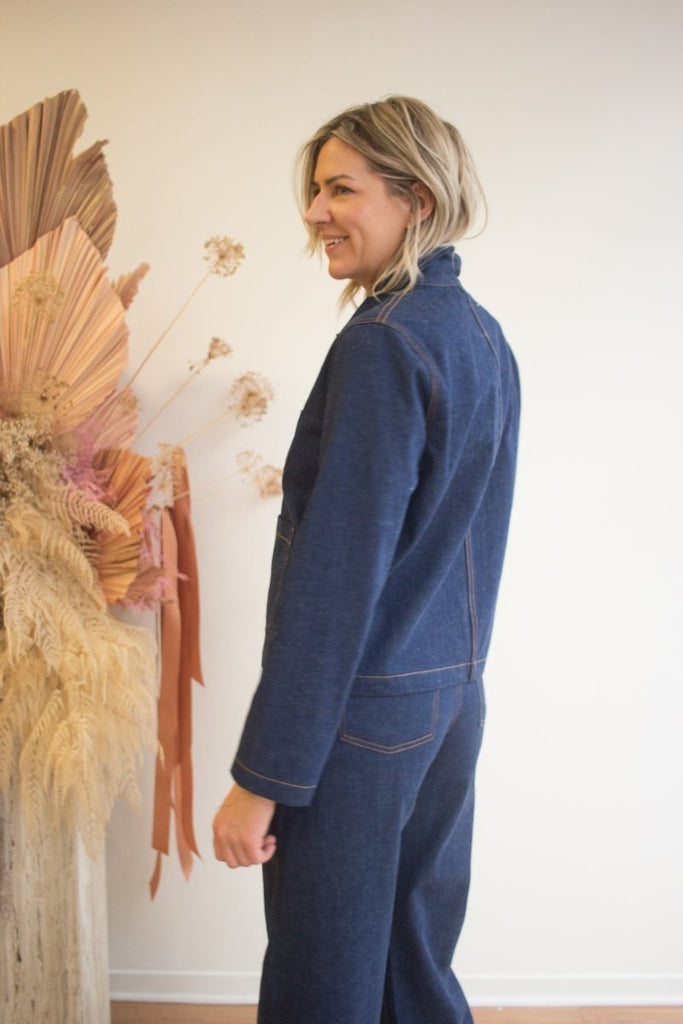 Naked & Famous Gracie Denim Top (Mid Indigo) - Victoire BoutiqueNaked & FamousShirts & Tops Ottawa Boutique Shopping Clothing