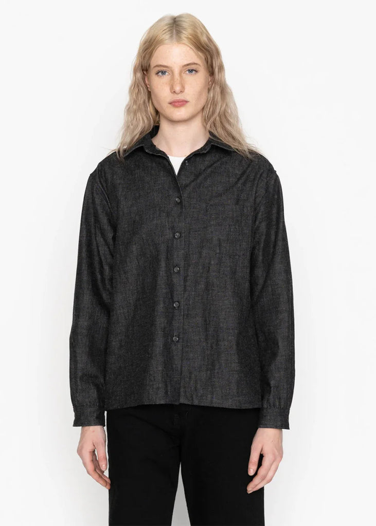 Naked & Famous Judy Shirt (Black Lightweight Denim) - Victoire BoutiqueNaked & FamousShirts & Tops Ottawa Boutique Shopping Clothing