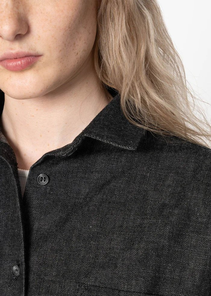 Naked & Famous Judy Shirt (Black Lightweight Denim) - Victoire BoutiqueNaked & FamousShirts & Tops Ottawa Boutique Shopping Clothing