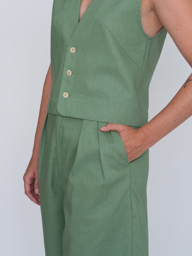 Odeyalo Bernie Vest - Green (Online Exclusive) - Victoire BoutiqueOdeyaloTops Ottawa Boutique Shopping Clothing