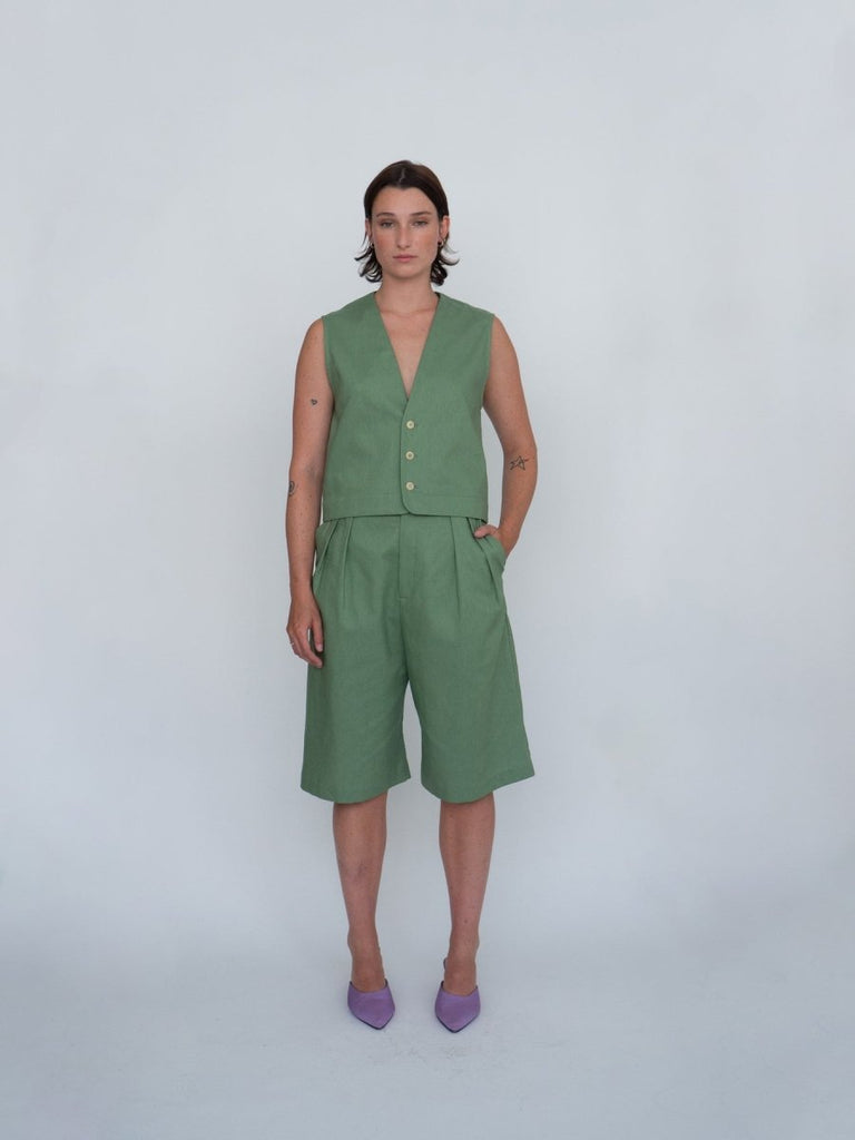 Odeyalo Bernie Vest - Green (Online Exclusive) - Victoire BoutiqueOdeyaloTops Ottawa Boutique Shopping Clothing