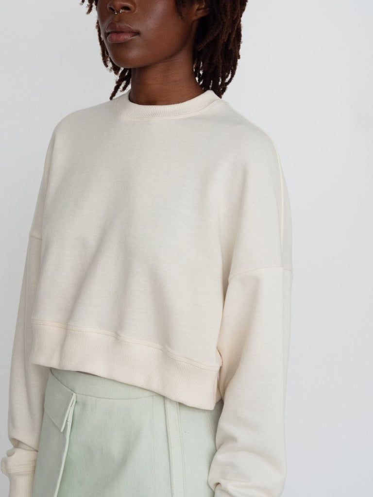 Odeyalo Cropped Anemone Sweater (Cream) - Victoire BoutiqueOdeyaloTops Ottawa Boutique Shopping Clothing