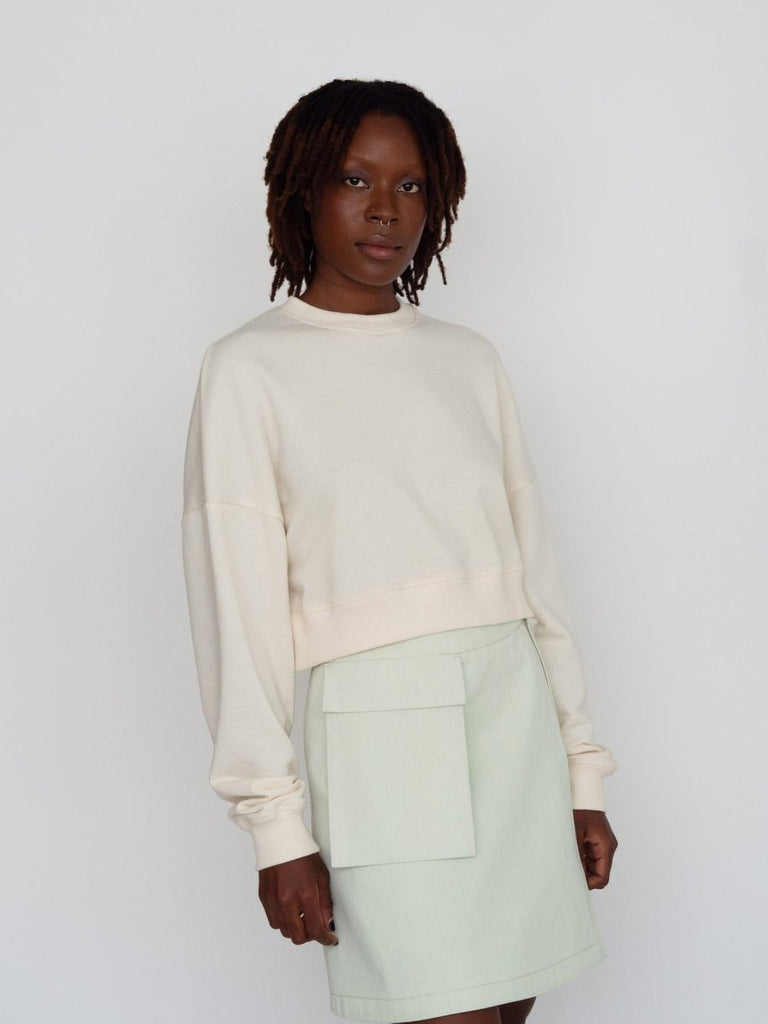 Odeyalo Cropped Anemone Sweater (Cream) - Victoire BoutiqueOdeyaloTops Ottawa Boutique Shopping Clothing