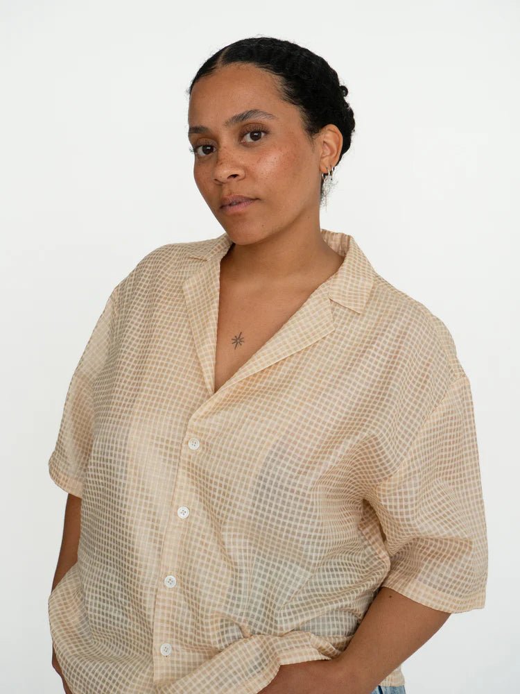 Odeyalo Tachido Shirt - Cream Plaid (Online Exclusive) - Victoire BoutiqueOdeyaloTops Ottawa Boutique Shopping Clothing