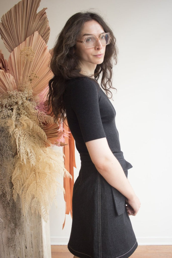 Odeyalo Toledo Skirt (Black Denim) - Victoire BoutiqueOdeyaloSkirts Ottawa Boutique Shopping Clothing