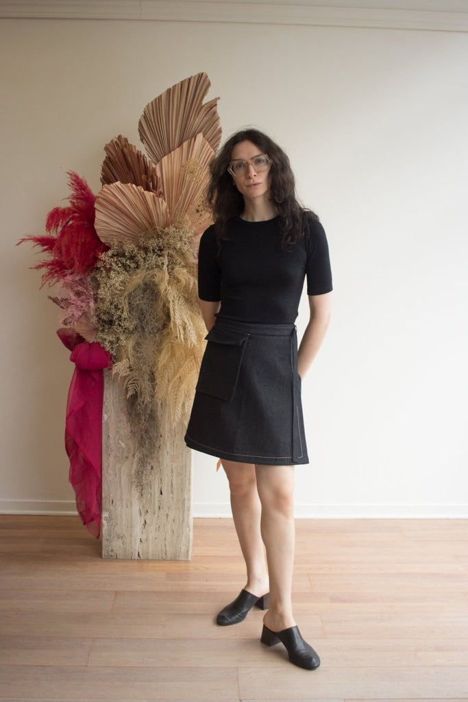Odeyalo Toledo Skirt (Black Denim) - Victoire BoutiqueOdeyaloSkirts Ottawa Boutique Shopping Clothing