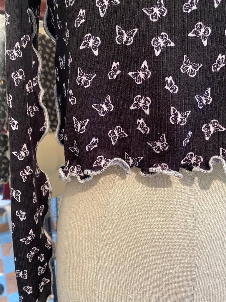 Olive Rose Paige Long Sleeve Top (Butterflies) - Victoire BoutiqueOlive RoseTops Ottawa Boutique Shopping Clothing