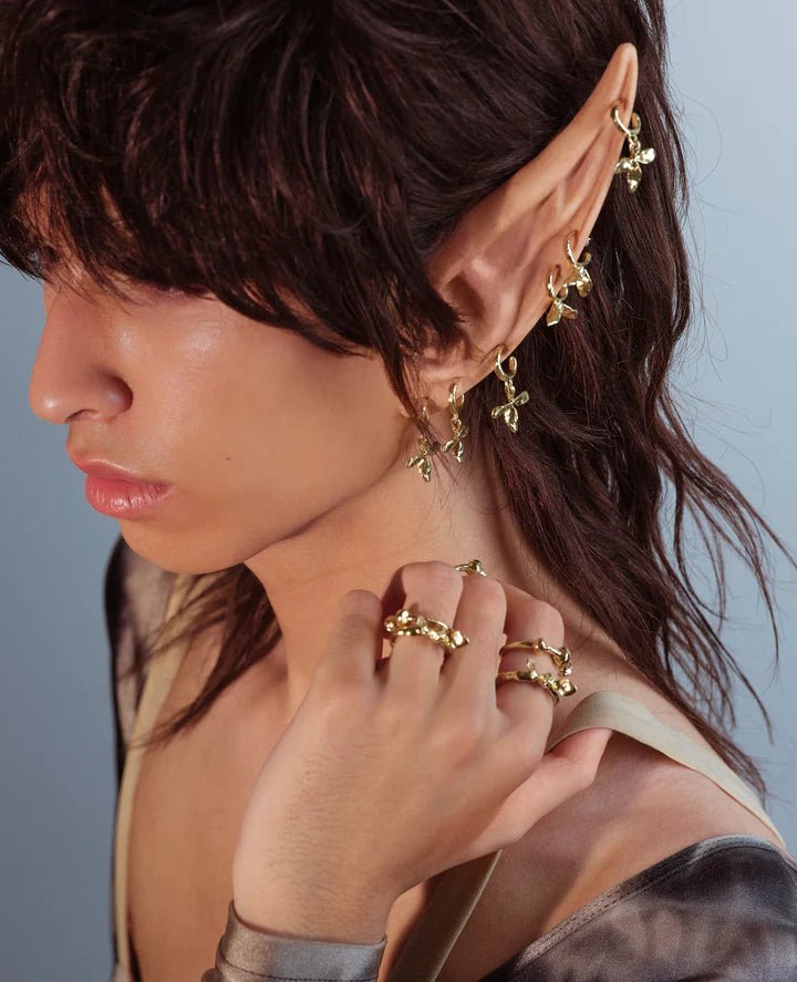 ORA - C Bloom Mini Hoops (Brass) - Victoire BoutiqueORA - CEarrings Ottawa Boutique Shopping Clothing