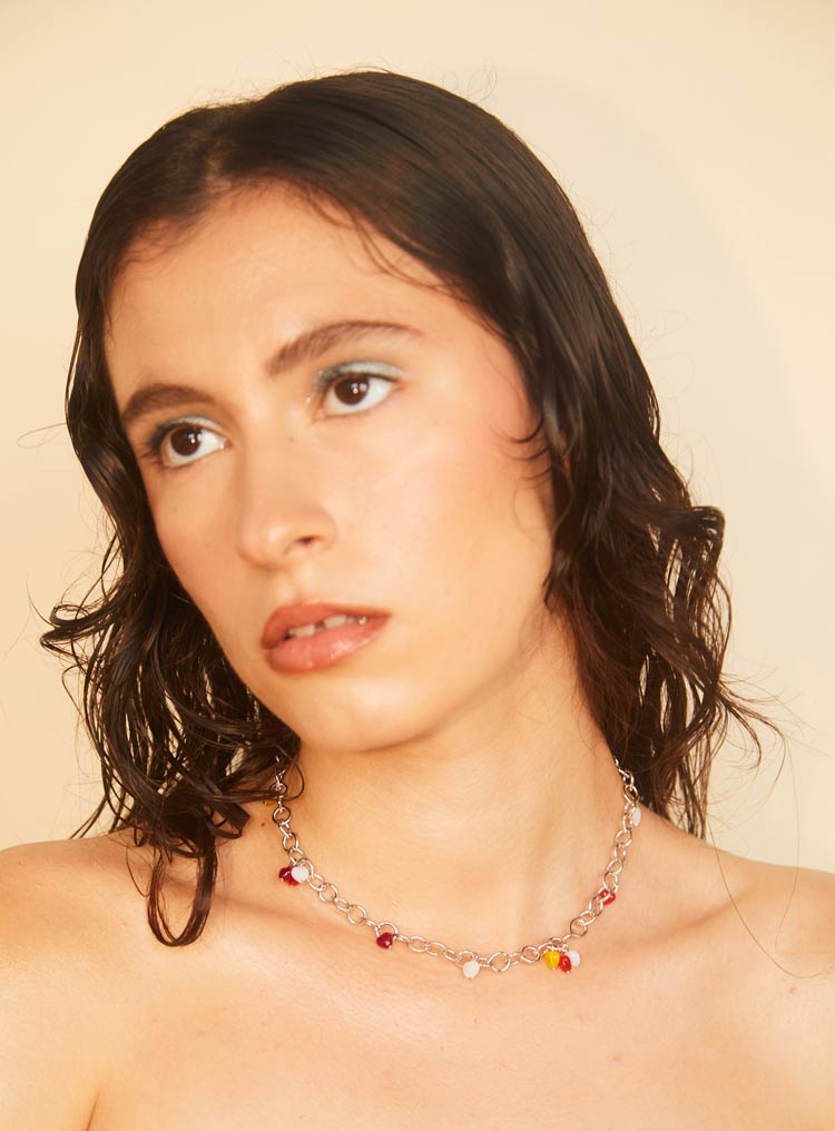 Par Ici Glass Heart Tassel Necklace - Multicolour (In - Store) - Victoire BoutiquePar IciNecklaces Ottawa Boutique Shopping Clothing