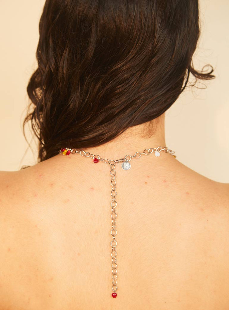 Par Ici Glass Heart Tassel Necklace - Multicolour (In - Store) - Victoire BoutiquePar IciNecklaces Ottawa Boutique Shopping Clothing