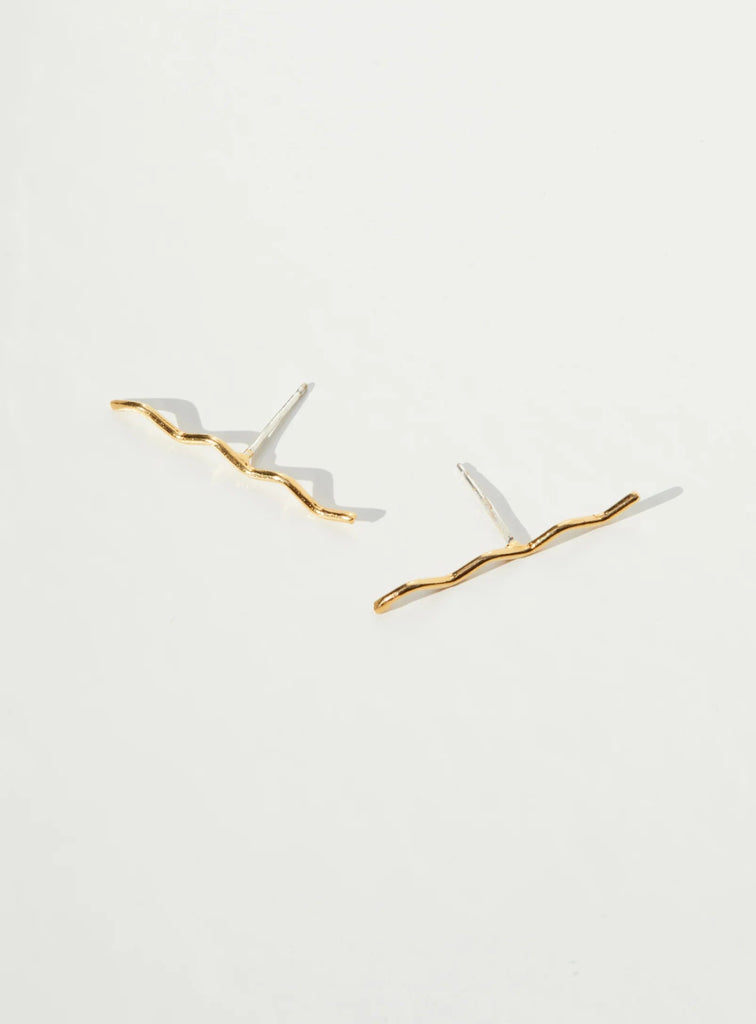 Par Ici Long Wave Studs - Gold or Silver (In - Store) - Victoire BoutiquePar IciEarrings Ottawa Boutique Shopping Clothing