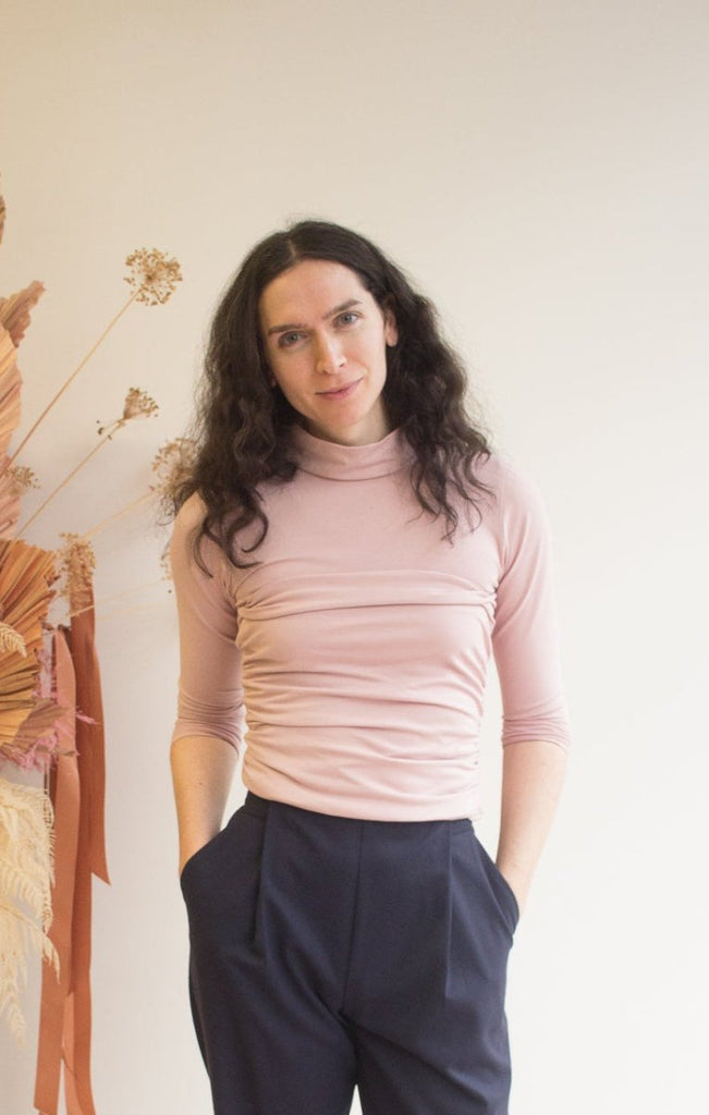 Rightful Owner Corset Turtleneck (Blush Pink) - Victoire BoutiqueRightful OwnerTops Ottawa Boutique Shopping Clothing