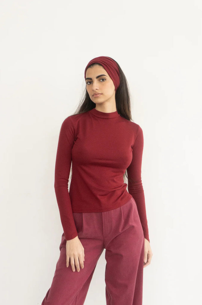 Rightful Owner Merino Wool Base Layer (Burgundy) - Victoire BoutiqueRightful OwnerTops Ottawa Boutique Shopping Clothing