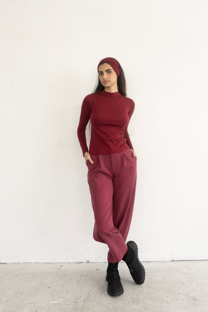 Rightful Owner Merino Wool Base Layer (Burgundy) - Victoire BoutiqueRightful OwnerTops Ottawa Boutique Shopping Clothing