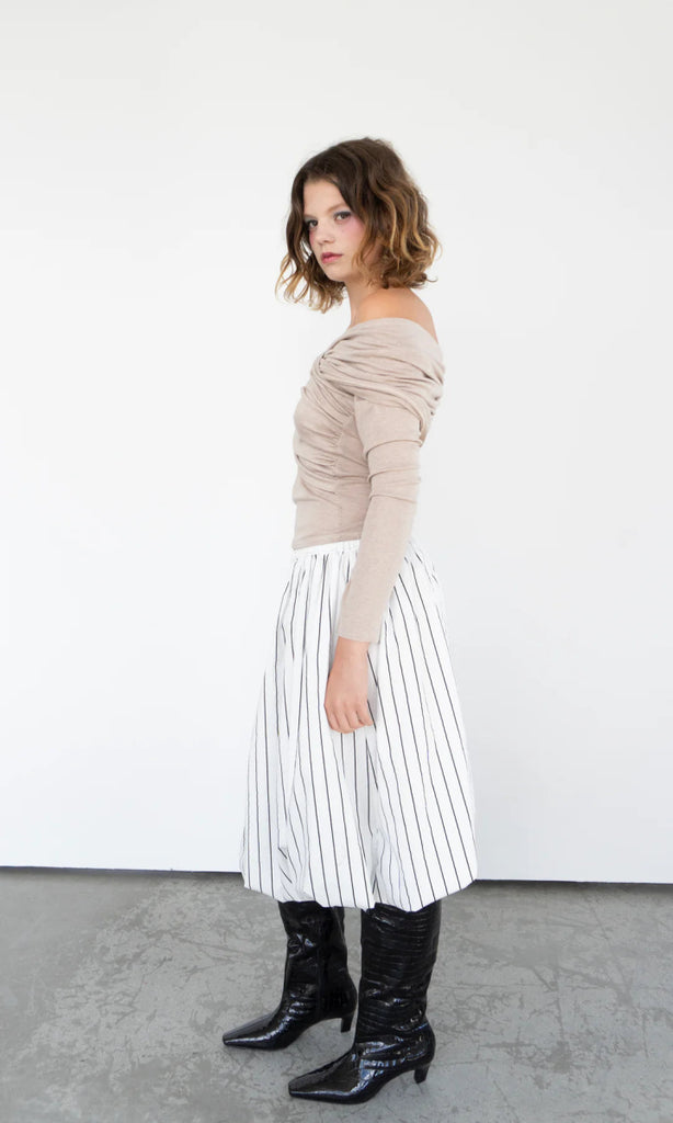 Rightful Owner Shawl Blouse (Beige Merino Wool) - Victoire BoutiqueRightful OwnerTops Ottawa Boutique Shopping Clothing