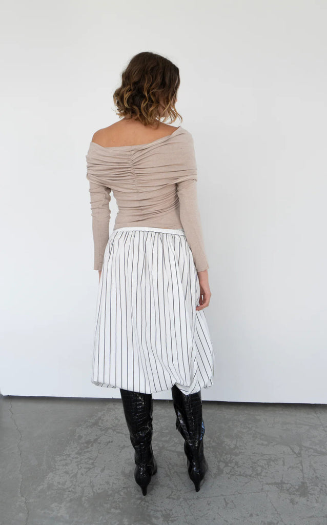 Rightful Owner Shawl Blouse (Beige Merino Wool) - Victoire BoutiqueRightful OwnerTops Ottawa Boutique Shopping Clothing