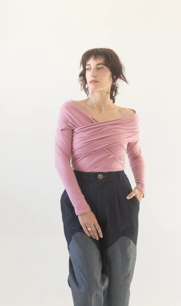 Rightful Owner Shawl Blouse (Perfect Pink) - Victoire BoutiqueRightful OwnerTops Ottawa Boutique Shopping Clothing