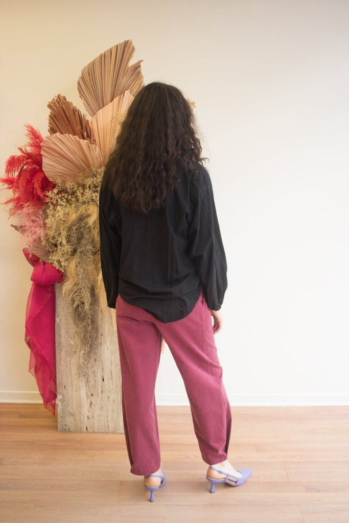 Rightful Owner Tucked Trouser (Merlot) - Victoire BoutiqueRightful OwnerPants Ottawa Boutique Shopping Clothing