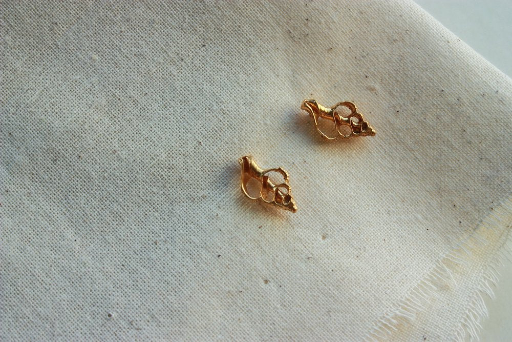 Rowe Mini Shell Studs (Gold Plated Brass or Silver) - Victoire BoutiqueRoweEarrings Ottawa Boutique Shopping Clothing