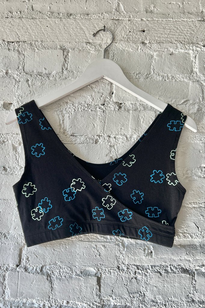 Smoking Lily Bralette (Black Puzzle Pieces) - Victoire BoutiqueSmoking LilyLingerie Ottawa Boutique Shopping Clothing