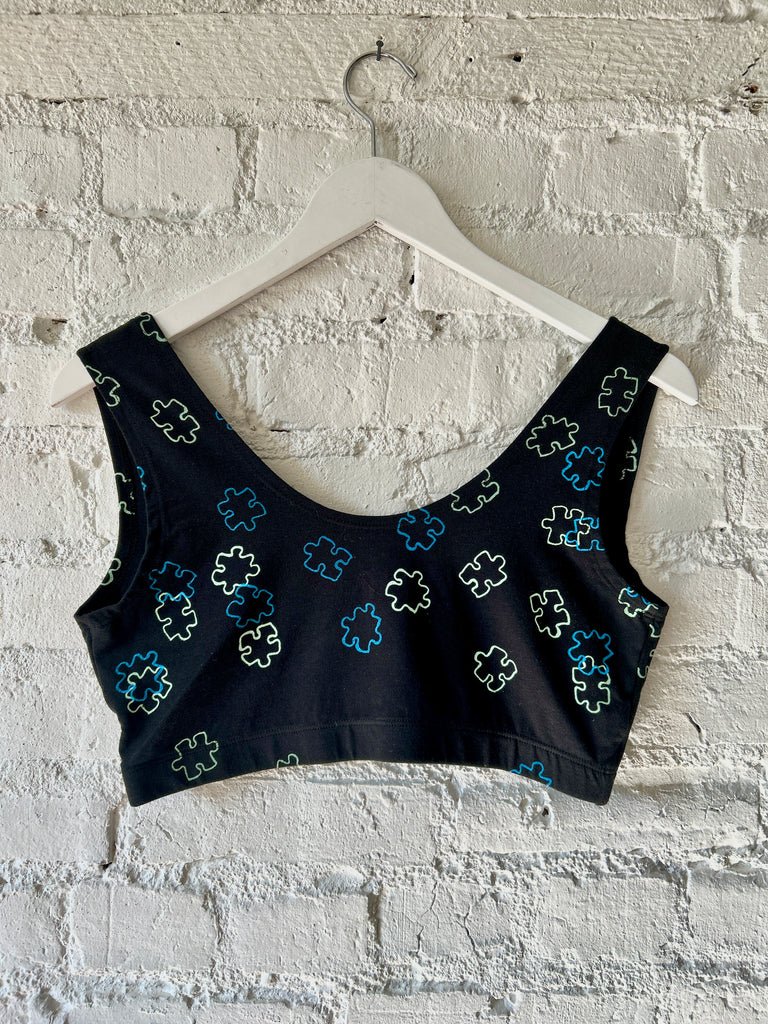 Smoking Lily Bralette (Black Puzzle Pieces) - Victoire BoutiqueSmoking LilyLingerie Ottawa Boutique Shopping Clothing