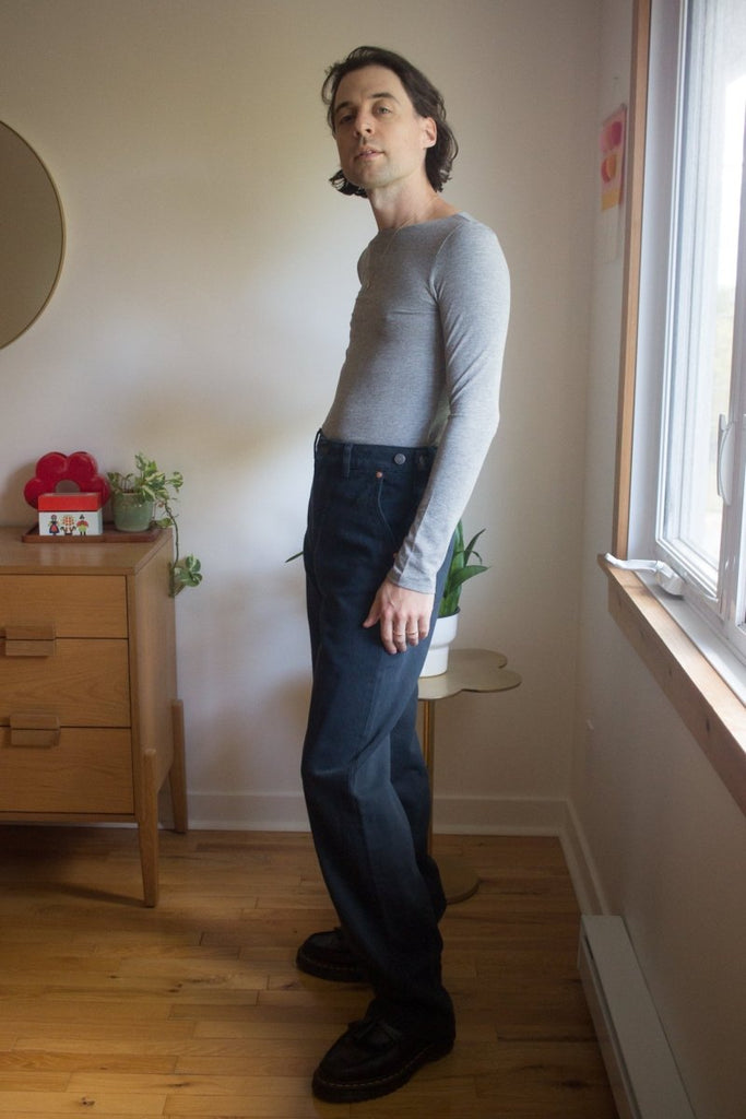 Smoking Lily Nanette Top (Grey Microstripe) - Victoire BoutiqueSmoking LilyShirts & Tops Ottawa Boutique Shopping Clothing