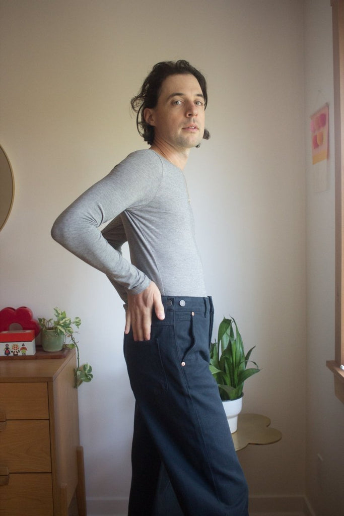 Smoking Lily Nanette Top (Grey Microstripe) - Victoire BoutiqueSmoking LilyShirts & Tops Ottawa Boutique Shopping Clothing