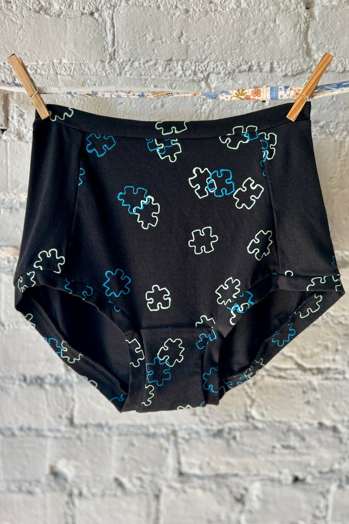 Smoking Lily Overlovelies Underwear (Black Puzzle Pieces) - Victoire BoutiqueSmoking LilyLingerie Ottawa Boutique Shopping Clothing
