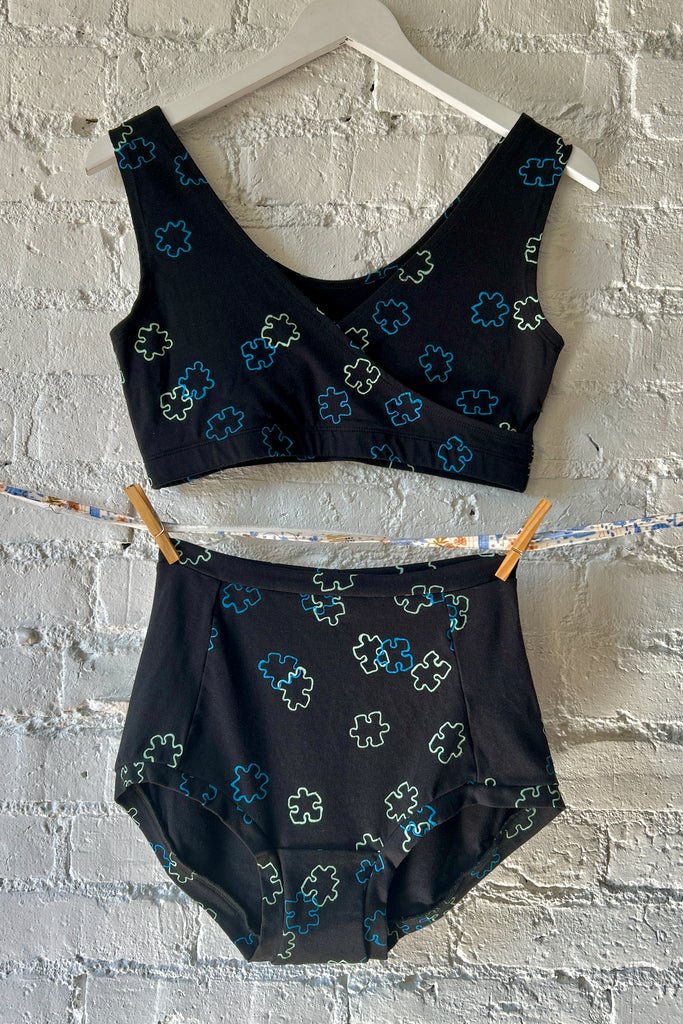 Smoking Lily Overlovelies Underwear (Black Puzzle Pieces) - Victoire BoutiqueSmoking LilyLingerie Ottawa Boutique Shopping Clothing