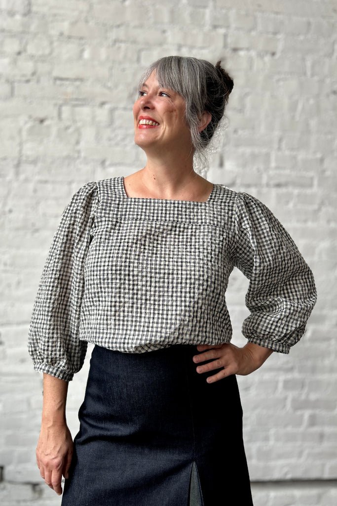 Smoking Lily Paska Blouse (Gingham Grey) - Victoire BoutiqueSmoking LilyShirts & Tops Ottawa Boutique Shopping Clothing