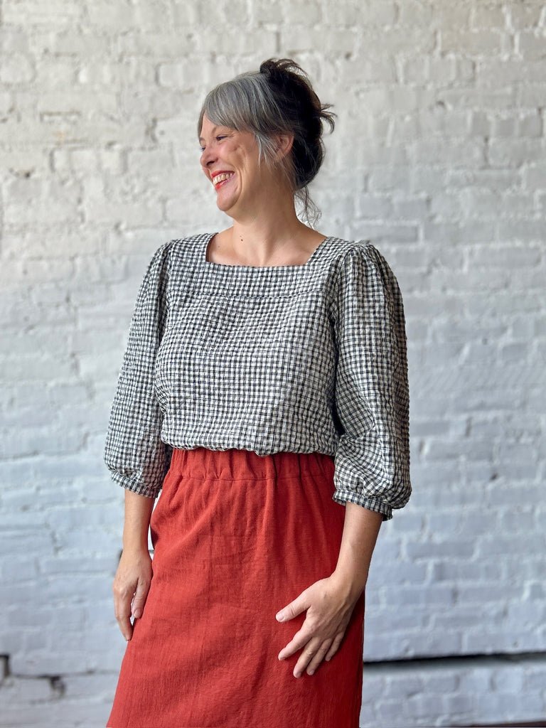 Smoking Lily Paska Blouse (Gingham Grey) - Victoire BoutiqueSmoking LilyShirts & Tops Ottawa Boutique Shopping Clothing