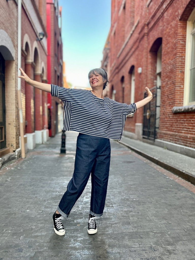 Smoking Lily Willow Top (Navy Stripes) - Victoire BoutiqueSmoking LilyShirts & Tops Ottawa Boutique Shopping Clothing