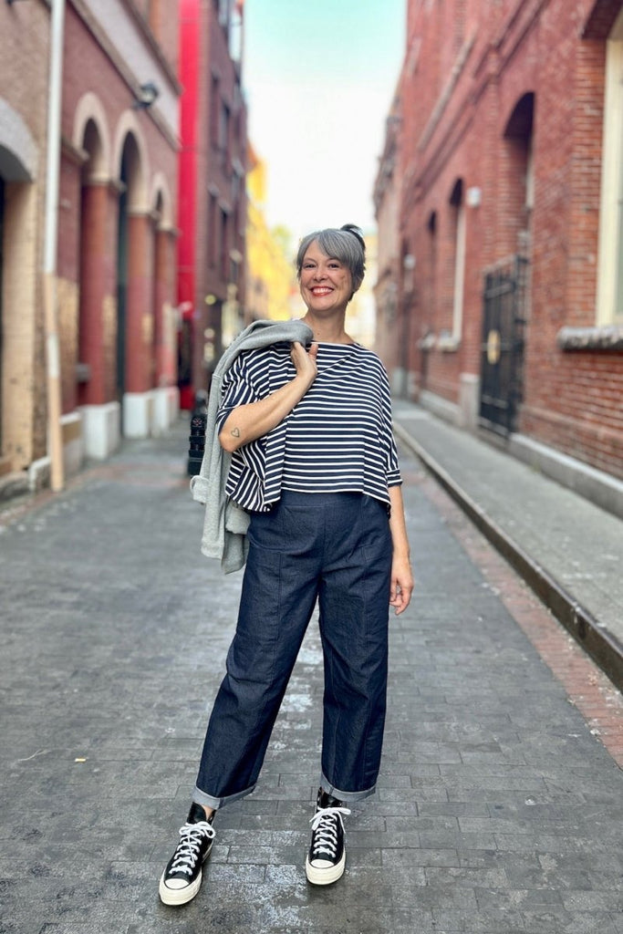 Smoking Lily Willow Top (Navy Stripes) - Victoire BoutiqueSmoking LilyShirts & Tops Ottawa Boutique Shopping Clothing