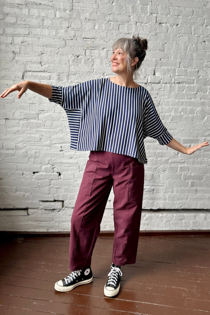 Smoking Lily Willow Top (Navy Stripes) - Victoire BoutiqueSmoking LilyShirts & Tops Ottawa Boutique Shopping Clothing