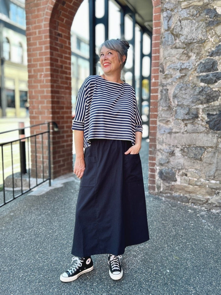 Smoking Lily Willow Top (Navy Stripes) - Victoire BoutiqueSmoking LilyShirts & Tops Ottawa Boutique Shopping Clothing
