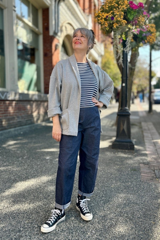 Smoking Lily Wren Work Pants - Stretch Denim (Medium Blue) - Victoire BoutiqueSmoking LilyBottoms Ottawa Boutique Shopping Clothing