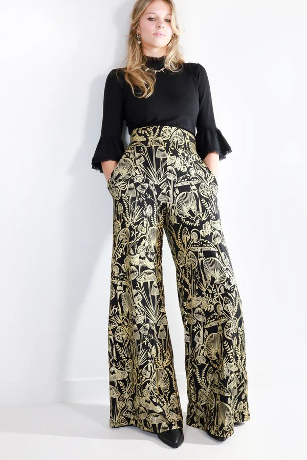 Thief & Bandit High Waisted Pants (Gold Shroomed) - Victoire BoutiqueThief & BanditPants Ottawa Boutique Shopping Clothing