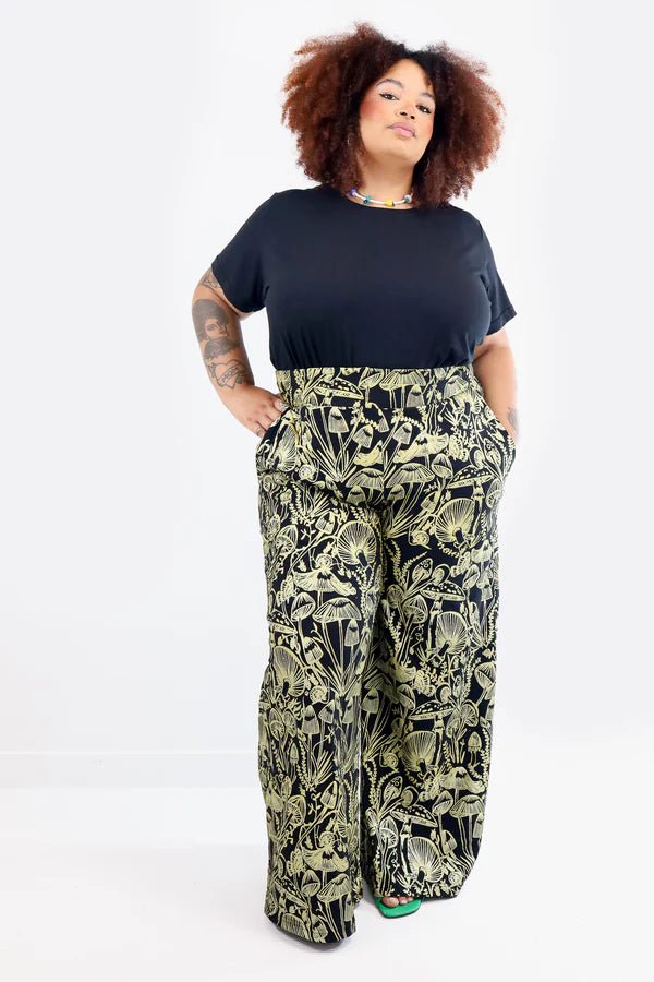 Thief & Bandit High Waisted Pants (Gold Shroomed) - Victoire BoutiqueThief & BanditPants Ottawa Boutique Shopping Clothing