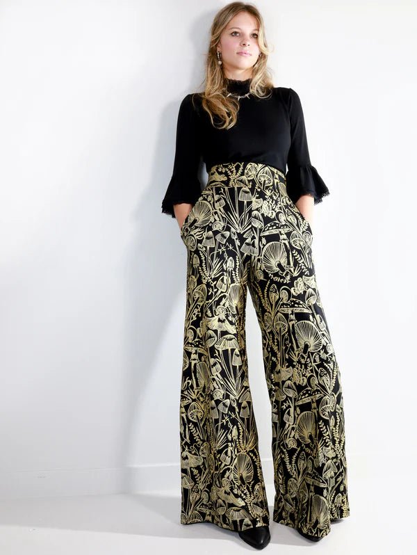 Thief & Bandit High Waisted Pants (Gold Shroomed) - Victoire BoutiqueThief & BanditPants Ottawa Boutique Shopping Clothing