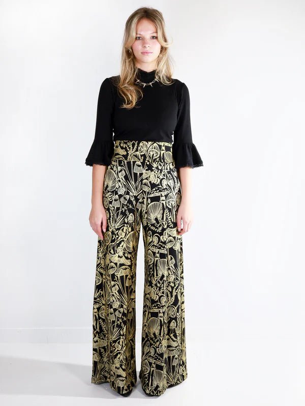 Thief & Bandit High Waisted Pants (Gold Shroomed) - Victoire BoutiqueThief & BanditPants Ottawa Boutique Shopping Clothing