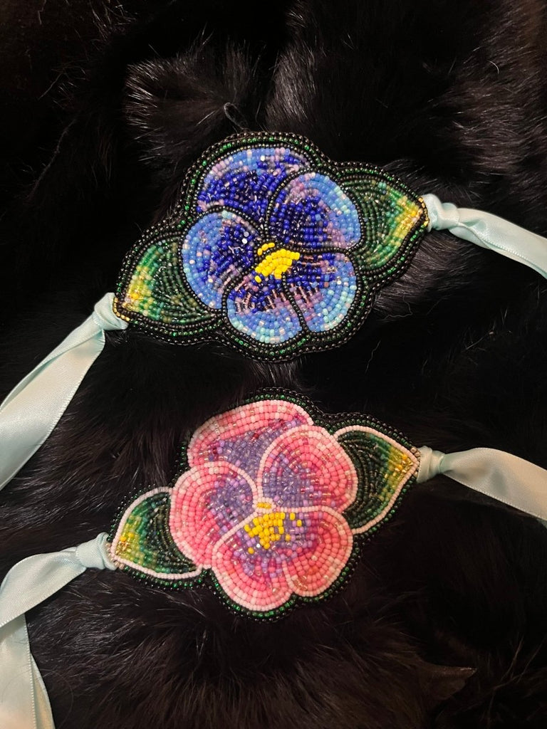 Tiana Beads Pansy Flower Beaded Cuffs - Victoire BoutiqueTiana BeadsJewelry Ottawa Boutique Shopping Clothing