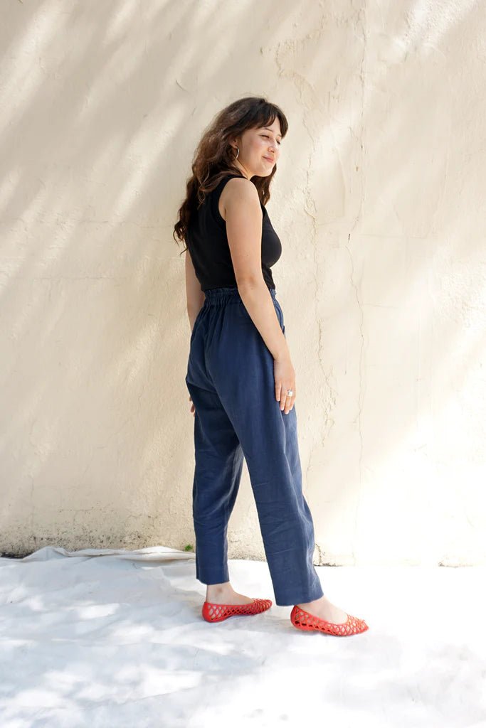 Ursa Minor Flor Arca Pants (Ramie Marine) - Victoire BoutiqueUrsa MinorBottoms Ottawa Boutique Shopping Clothing